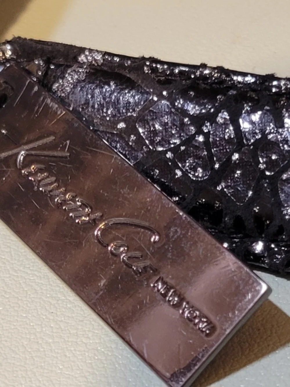 Kenneth Cole Black Snake-Embossed Leather Wallet